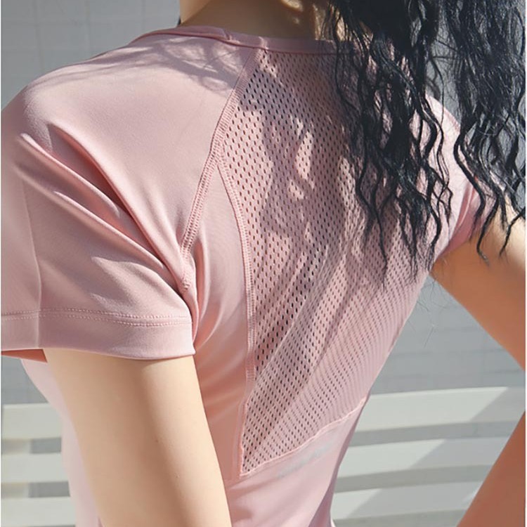 Summer Sports Short-Sleeved Women's Quick-Drying Yoga Clothes Slimming Look Fitness T-Shirt Running Training Tops for Women