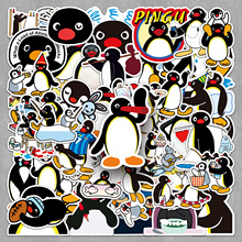 50张Pingu贴纸卡通可爱动画彩绘DIY周边文具保温杯手账本贴纸批发