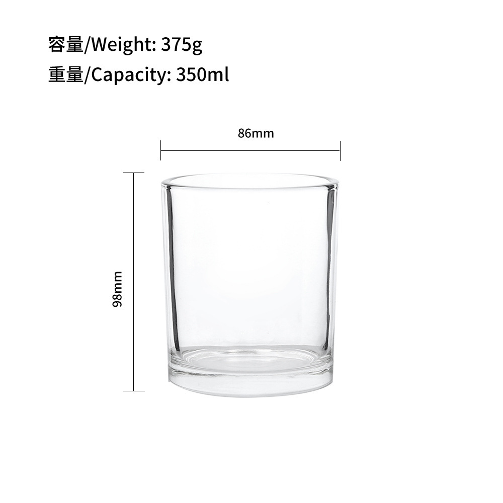 Hot sale Amazon de alta calidad vidrio transparente vela taza taza de frasco de frasco de frasco de frasco 80 90