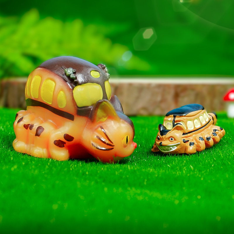 Adornos de resina lindo Totoro coche coche nuevo adorno acuario paisajismo decoración pecera colgante micropaisajismo