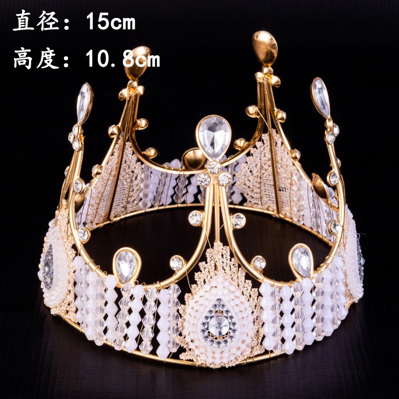Red de celebridades Decoración de pasteles de corona Decoración de ramo Decoración de perlas Plug-in Sombrero de cumpleaños Reina Corona Material de flores
