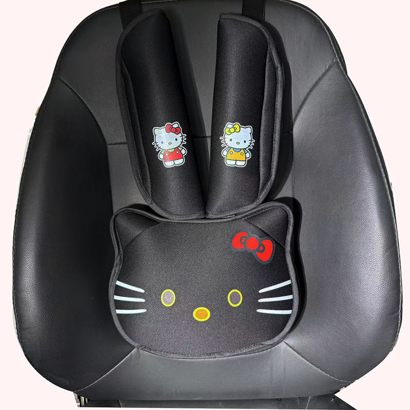 Cat Head Auxiliary Safety Belt Limiter Holder, Car Kids Safety Belt Adjustment Anti-Stranglehold Shoulder Protector