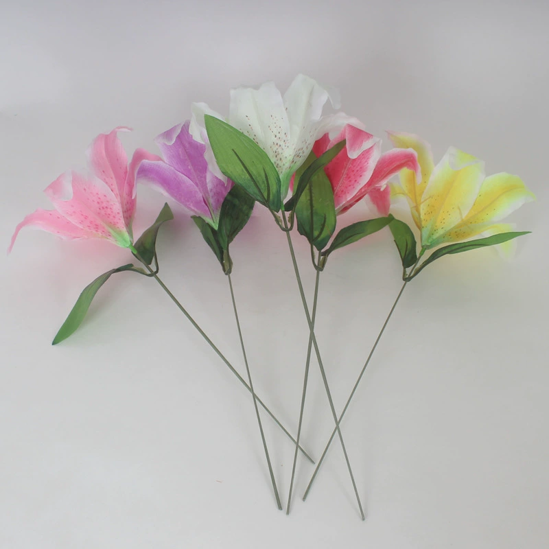 Новый Lily одиночный одноенного моделирования цветок для гостиной декоративное цветовое искусство букет дома фестиваль увлажняющий шелковый вазон цветочная композиция