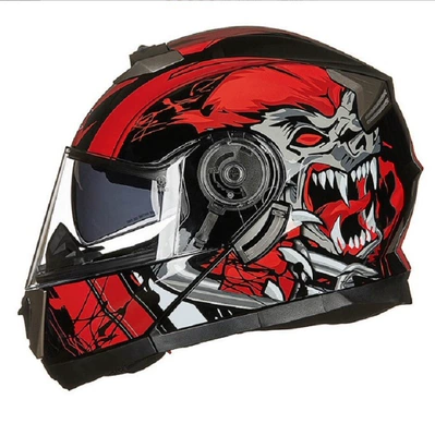 Motosiklet kaskı (dəbilqə) — Warm Anti-fog Full Helmet - bright-black-werewolf-m