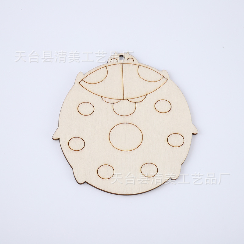 Madera de dibujos animados planta insecto pieza de madera colgante decoración niños pintado a mano material de pintura de bricolaje