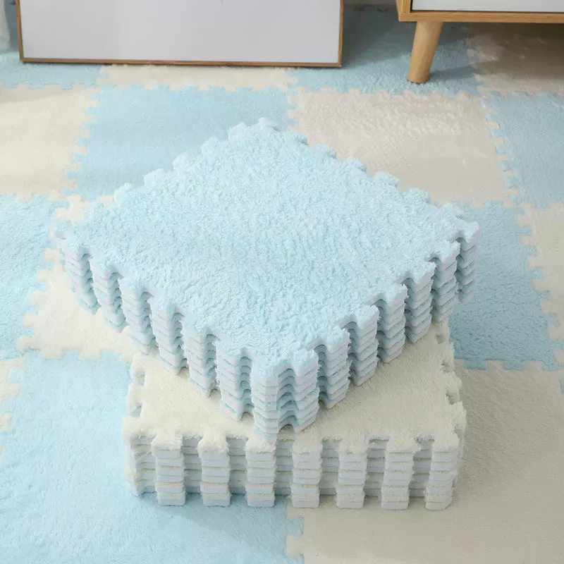 Плоский коврик (INS) 30×30×1.2 см, плюшевые Interlocking плитки для спальни девушки и прикроватной зоны