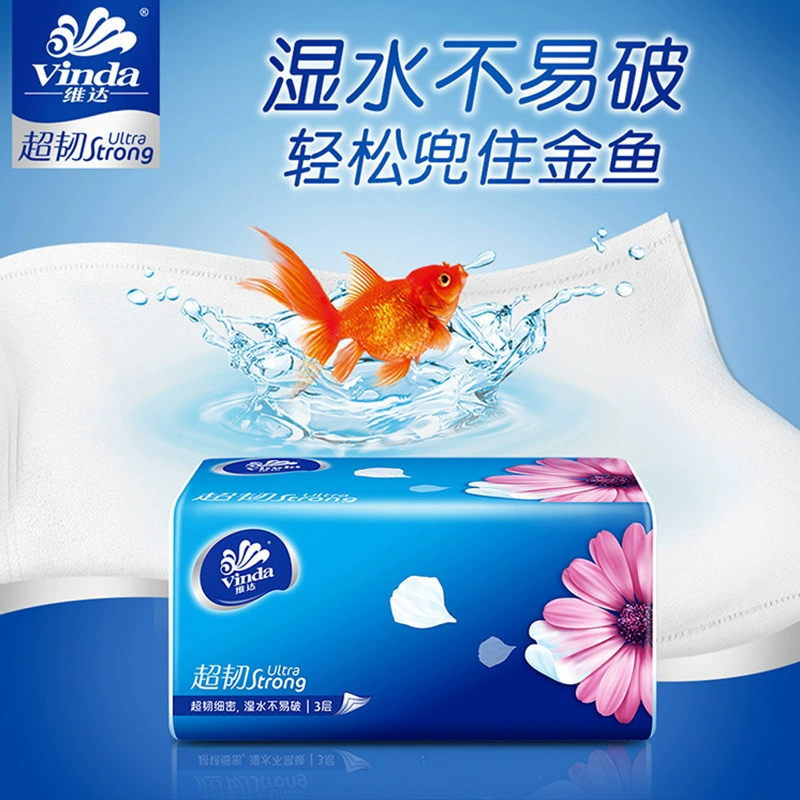 Туалетная бумага Vinda ультрапрочная, особо крупная и объемная, семейная упаковка, из первичной древесной массы, детские салфетки, оптом в целой коробке
