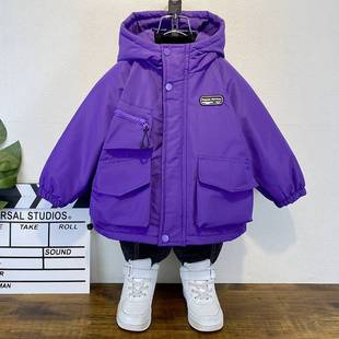 Boys' Autumn and Winter Cotton Coat 2024 New Western Style Children's Winter Thickened Coat Handsome Baby Parker Cotton Coat