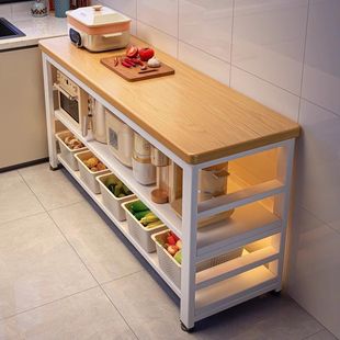 Kitchen Floor-Standing Storage Rack Household Multi-Functional Pots and Tableware Storage Rack Multi-Layer Cabinet Stove Layered Pot Rack