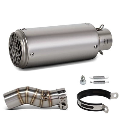 Suitable for Chunfeng 450Mt Stainless Motorcycle exhaust pipe - 450mt-mid-section-sc-silver-with-mesh