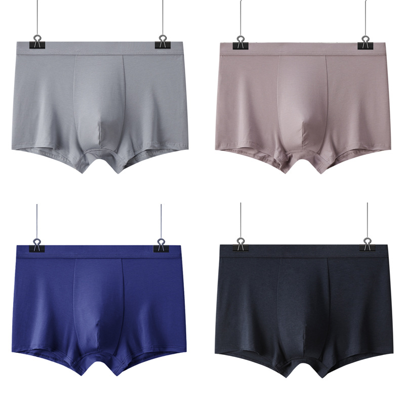 Pantalones interiores de hombre Modal sin huellas antibacterianas entrepierna transpirable de color sólido pantalones cortos delgados de cuadrangular para hombres