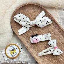 波点儿童可爱发饰BB夹新款甜美韩国原创ins小香风布艺头饰不伤发