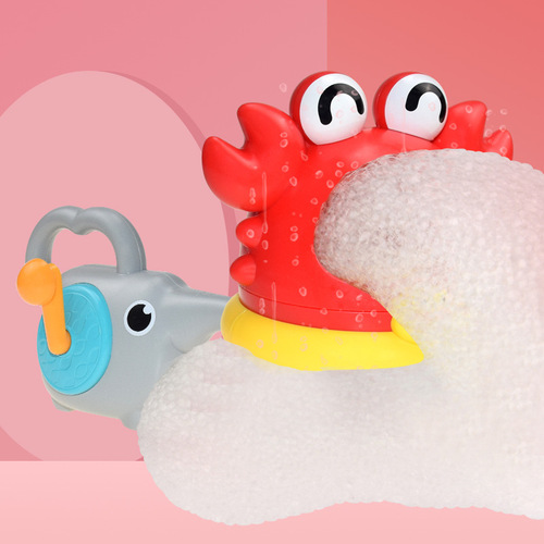 Cross-border new product bubble blowing machine shark bathroom bath toy children outdoor water play crab blowing bubble making machine