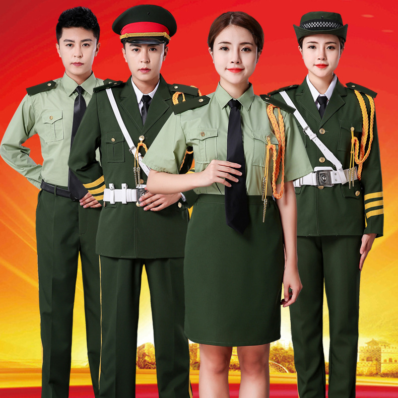 National flag class flag raiser costume adult school student honor guard costume escort band dress drum band