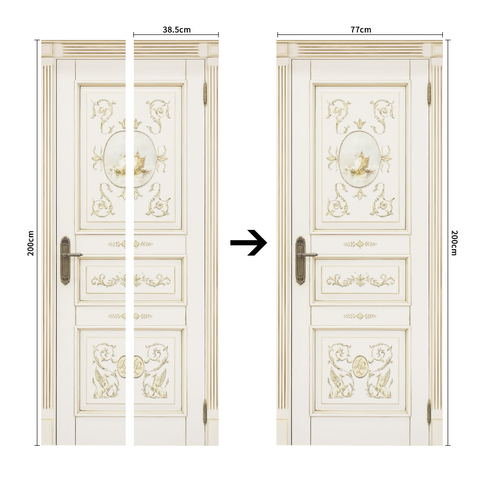 Pegatinas para puertas 3D respetuosas con el medio ambiente, autoadhesivos, fabricantes de origen al por mayor, patrones populares transfronterizos de alta definición, adhesivos para puertas impermeables, a prueba de aceite y antiincrustantes