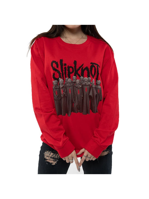 Slipknot European and American Trendy Brand Dark Metal Rock Style Oversize Red Round Neck Sweatshirt Autumn