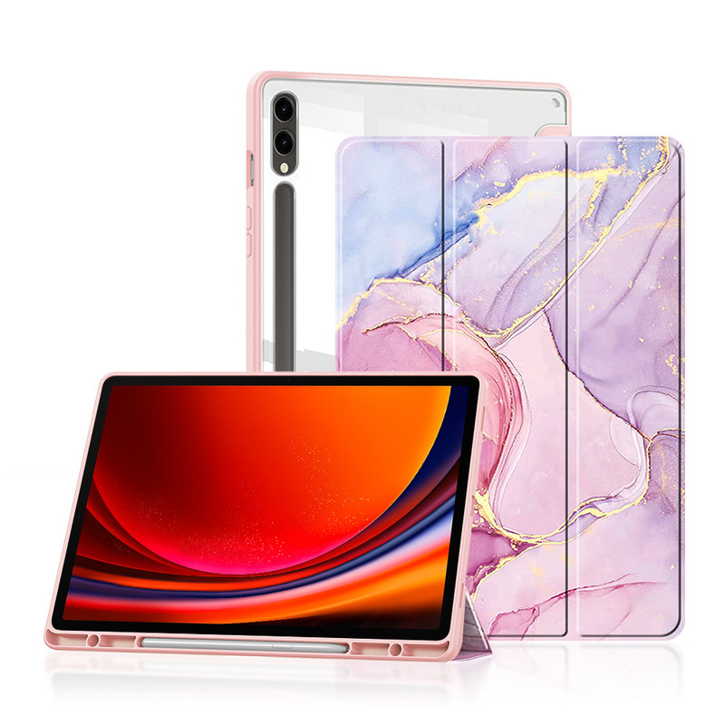 For Samsung Tab S9 tablet protective case A9 plus tri-fold A8 leather case S7fe computer s6liet soft case