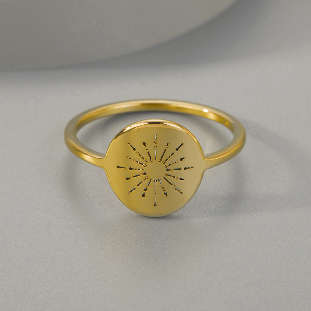 Fashionable ring stainless steel solar-powered