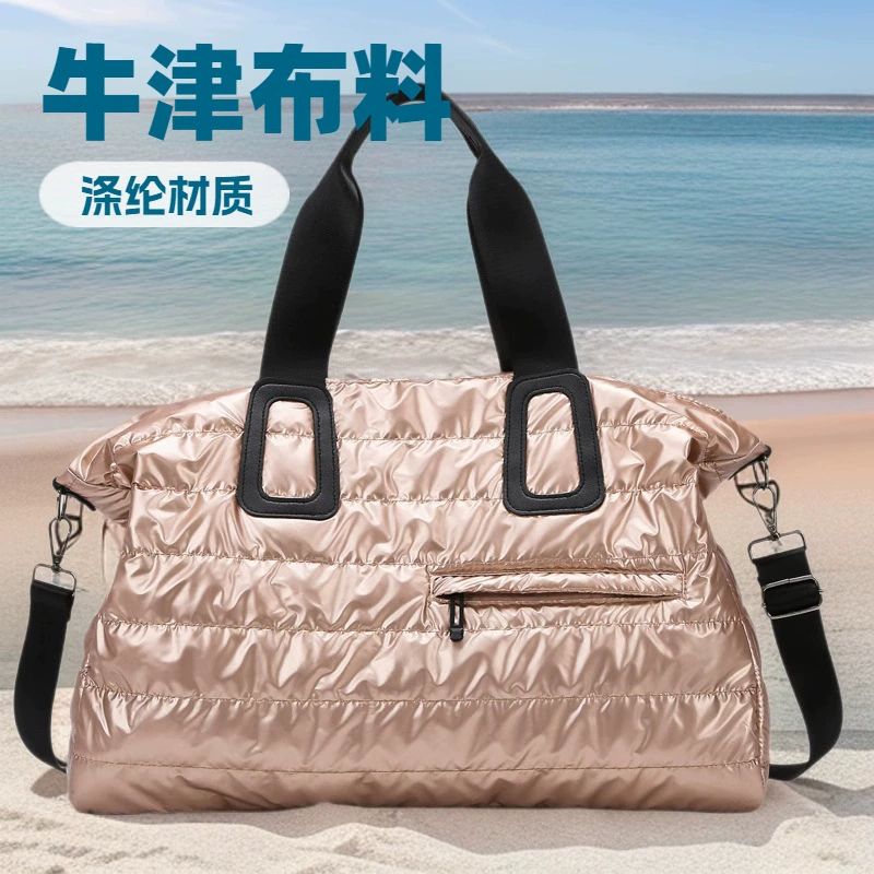 Дорожная сумка для путешествий через границу, сумка для фитнеса, портативная диагональная сумка через плечо большой вместимости, хлопковая теплая вышивка, разделение сухих и влажных вещей для йоги