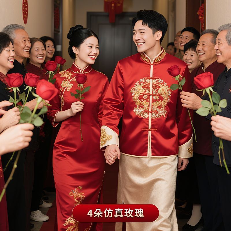 结婚新郎娶亲创意堵门道具一路生花仿真玫瑰花婚礼文明接亲小游戏|undefined