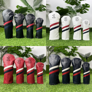 Golf Cart Cover Digital Double Oblique Rod One Wooden Chicken Leg Rod Cover Waterproof PU Rod Cover Hat Cover Protective Cover