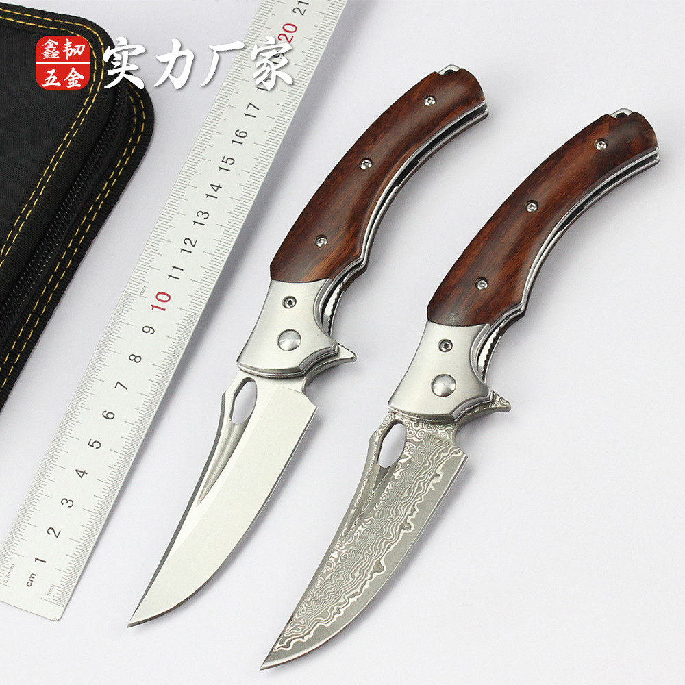 VG-10大马士折叠刀 原创沙铁木手柄亚马逊现货高硬度 折刀