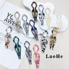 络禾饰品法式复古经典醋酸u型发夹高级感简约发簪高级感丸子头发