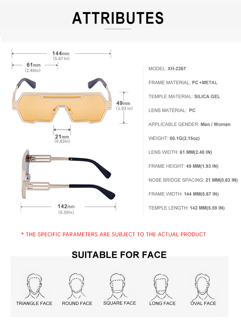 Steampunk One Piece Irregular Sunglasses For Men And Women_voghion.com