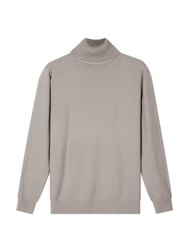 Otoño y invierno de alta calidad suéter de cuello alto con hombres versátil perezoso delgado chaqueta caliente camiseta de punto para hombres