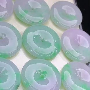 Natural Jadeite A-Grade Jewelry Spicy Color Peace Buckle Jade Pendant Wholesale