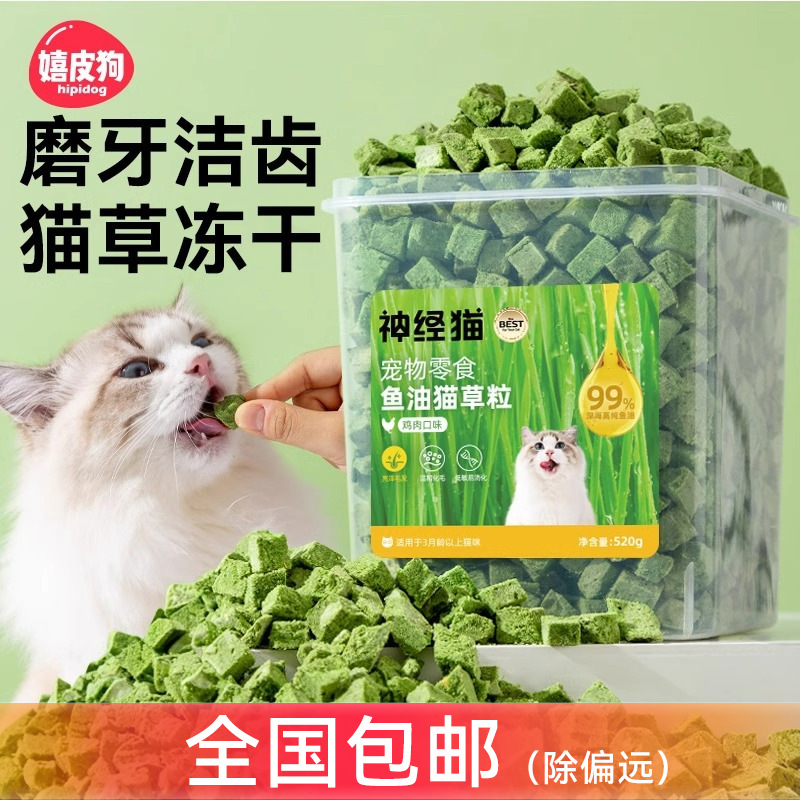 Granos de hierba para gatos Aperitivos para gatos liofilizados para gatos adultos Cachorros molares Bolas de pelo Limpiadores Dientes Dientes Libéfate Suave Comida para mascotas para gatos