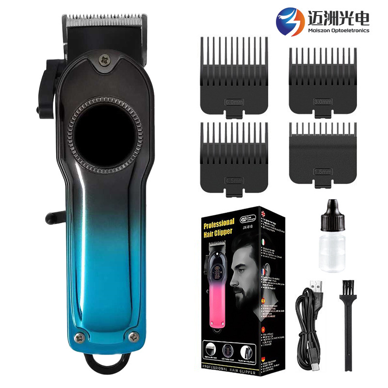 Nuevos productos transfronterizos de visualización digital cortador de pelo casero especial auto-raspado, artefacto calvo, tijeras de empuje eléctricas, empujador
