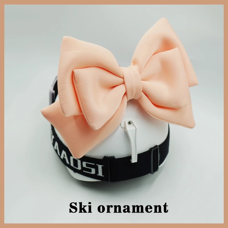 3D Light Orange Double Layer Bow Ski Helmet Motorcycle Riding Gear