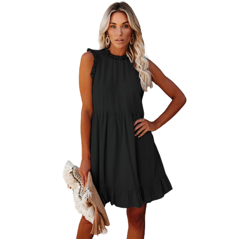 Casual Ruffled Sleeveless Dress NSYHY107489