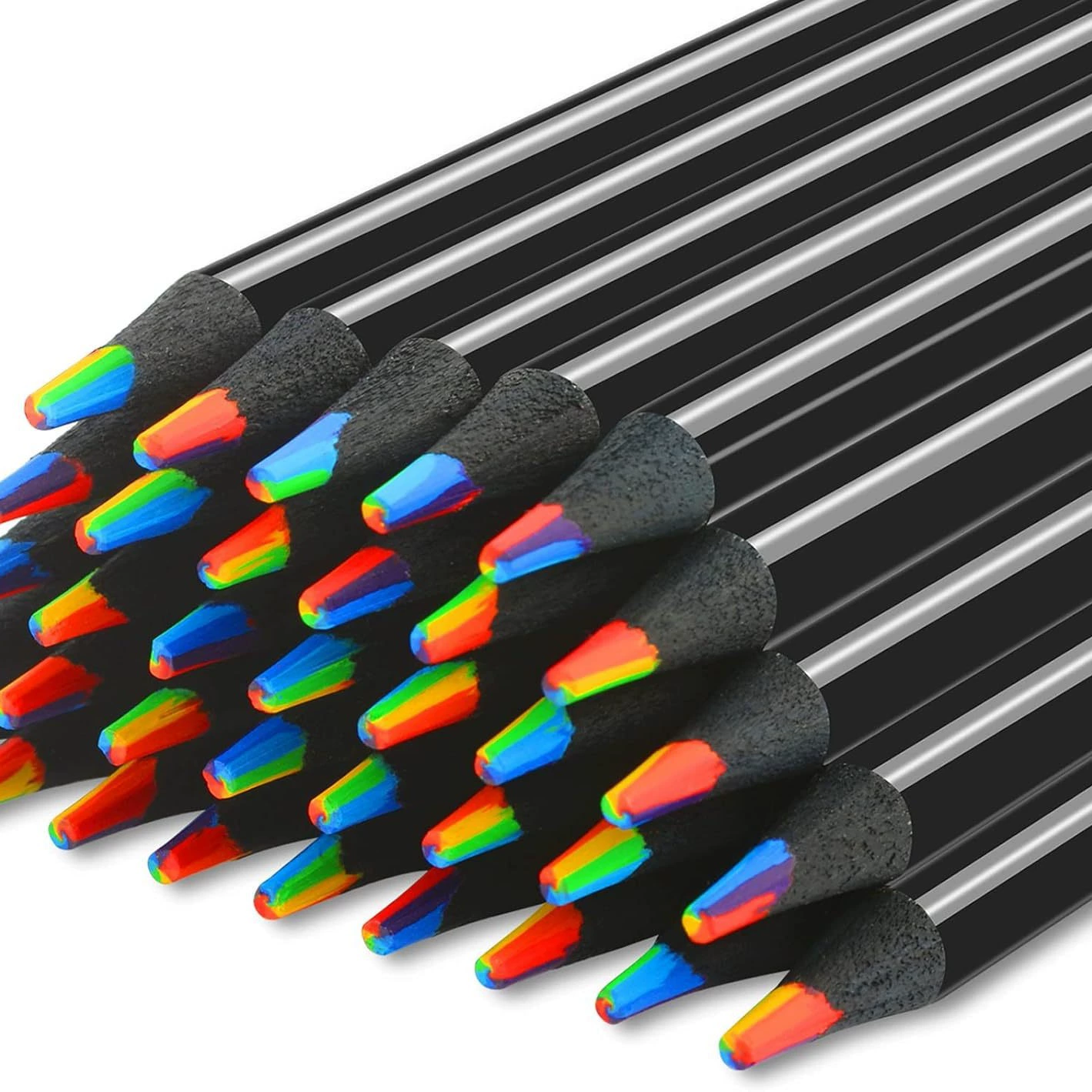 Радужный карандаш черный дерево семь цветов маленькая красная книга с граффити