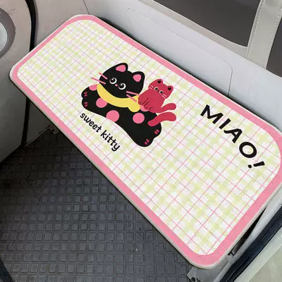 cute, dirt-resistant, decorative seat pad for | Electric car cushion - cute-little-cat-ice-silk-mat-4040cmice-silk