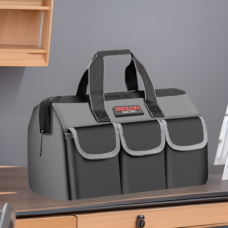Bolsa de herramientas portátil Delixi, bolsa multifuncional de lona para electricista, bolsa para hombre, herramientas de decoración, bolsa de almacenamiento gruesa resistente al desgaste