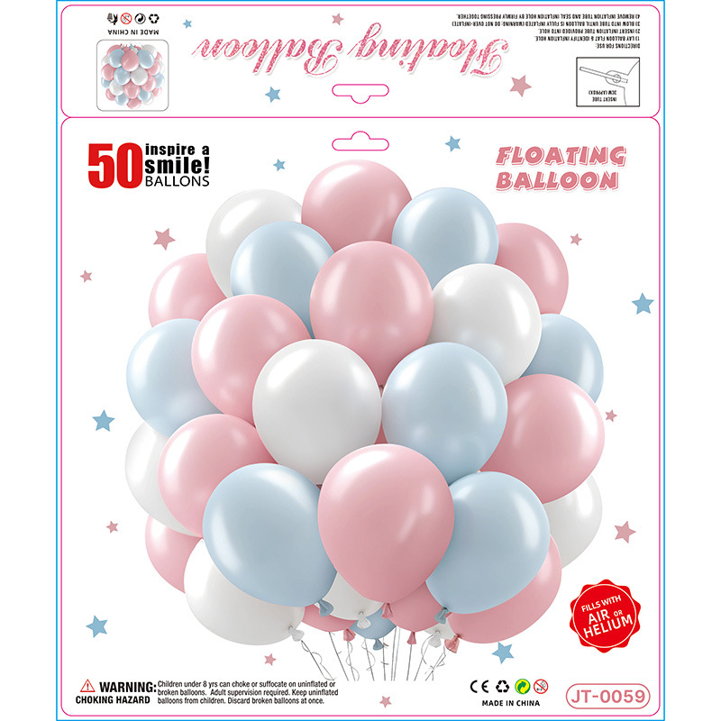 50Pcs set de globos transfronterizos al por mayor matte decoración de cumpleaños escena de decoración de la fiesta artículos de vestuario de alta calidad