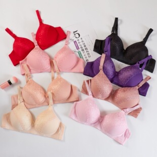 Factory Direct Supply of Thin Underwear for Middle-Aged and Elderly Women Without Rims, Lace Comfortable Push-Up Mother's Large Size Bra