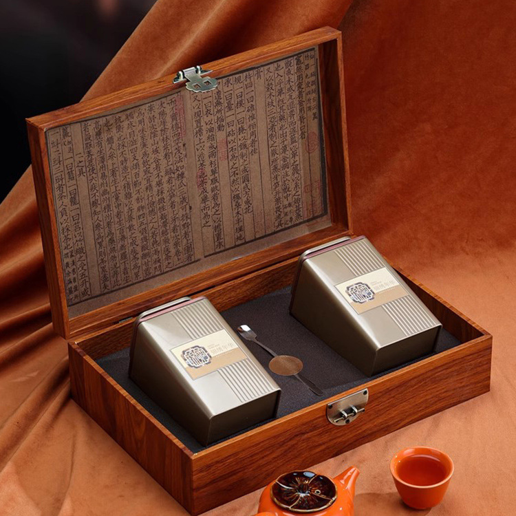 锦绣年华茶叶包装盒空礼盒高档滇红茶普洱茶大红袍通用铁罐礼盒装