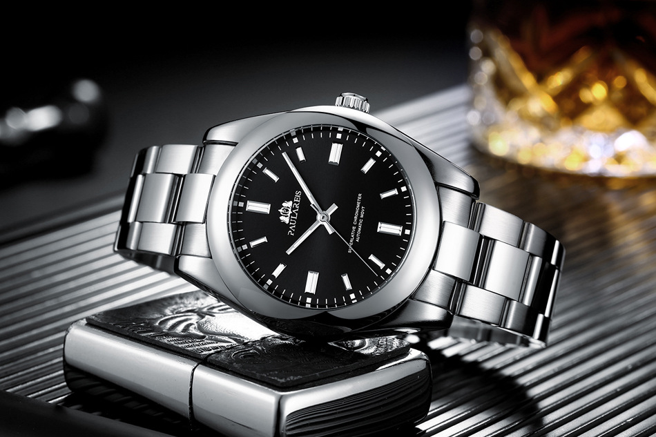 Automatic mechanical luminous steel band red yellow blue green colorful men's watch AUTOMATIC WATCH_voghion.com