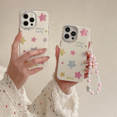 Japanese and Korean-inspired Ins-inspired feather fabric colorful star iPhone 15 Pro Max Apple 13/14 phone case, 12 layers, 11