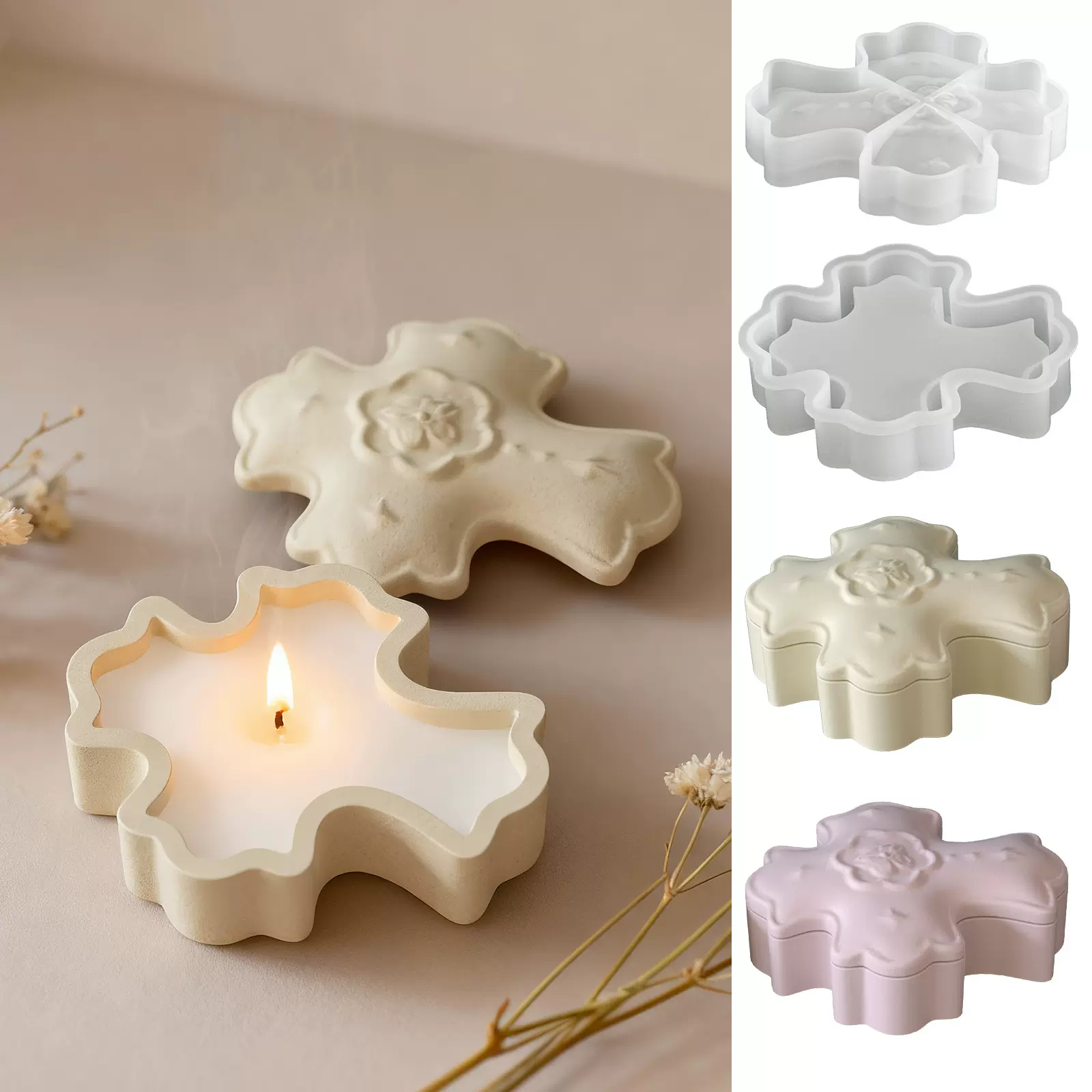 复活节十字架香薰树脂石膏模具diy滴胶收纳盒蜡烛容器硅胶模具