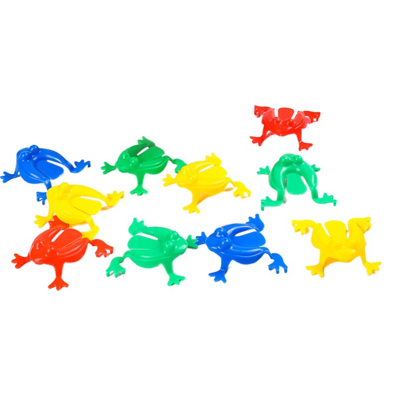 Tamaño pequeño saltando rana de plástico post-90s nostálgico clásico tradicional de los niños saltando Rana rebotando retro pequeño juego