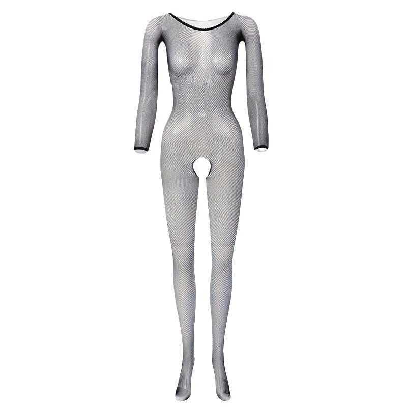 Lencería sexy Benqian, conjunto de una pieza de estilo europeo y americano con malla de rejilla, seductor body de malla jacquard, uniforme 7003 image 6