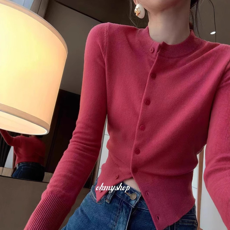 2026 Early Autumn Grape Purple V-Neck Skin-Friendly Long-Sleeve Knit Base Shirt for Women, Autumn Slim-Fit Sweater Top