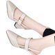 Summer new style back empty sandals women's casual square toe horseshoe heel chunky heel high heel fashion casual leather women's shoes wholesale