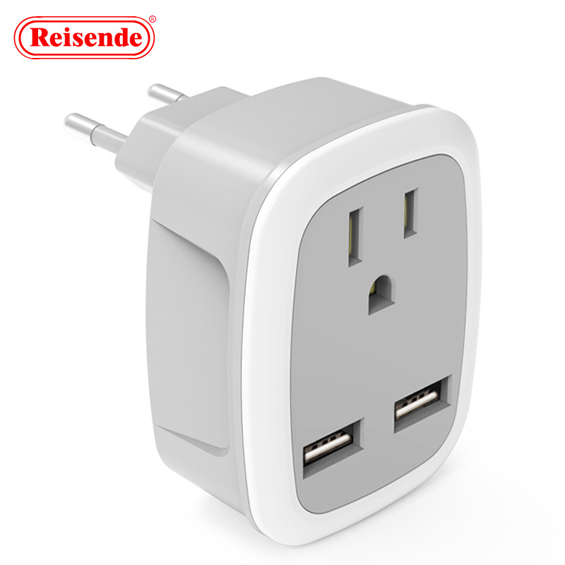 欧标转美标插头 欧洲旅行插头 美标转欧标插头 欧规转美规转换头