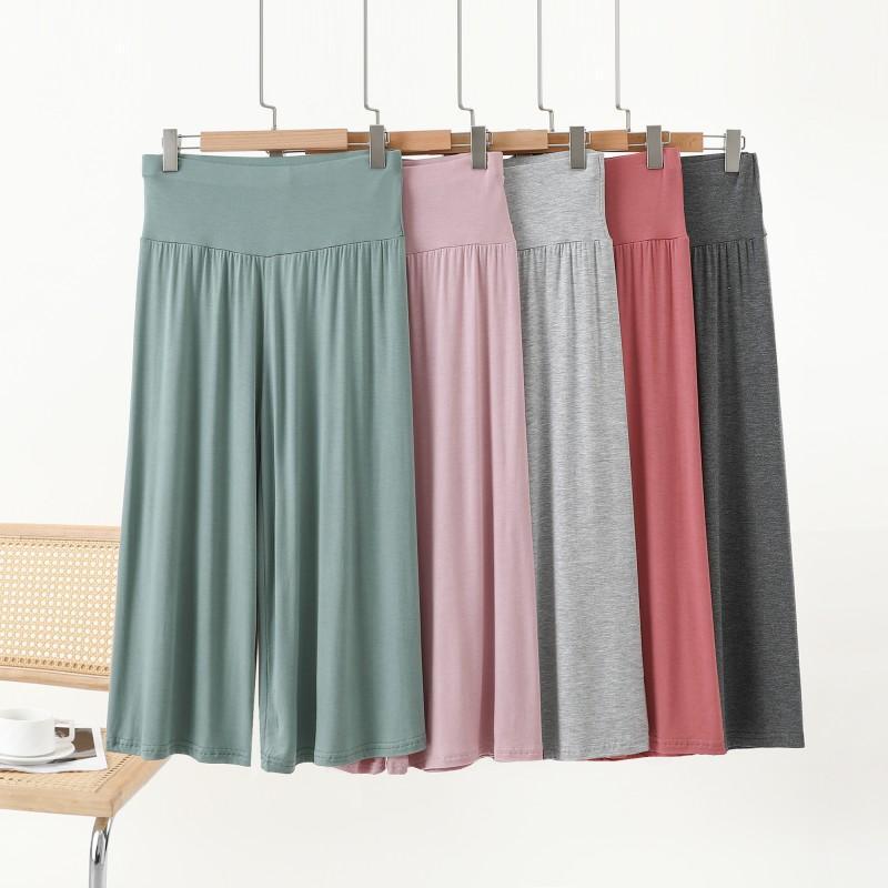 Modal Pajama Pants Women's Loose Casual Capri Pants Pregnant Women's Wear Home Pants High Waist Wide Leg Pants plus size Air Conditioning Pants