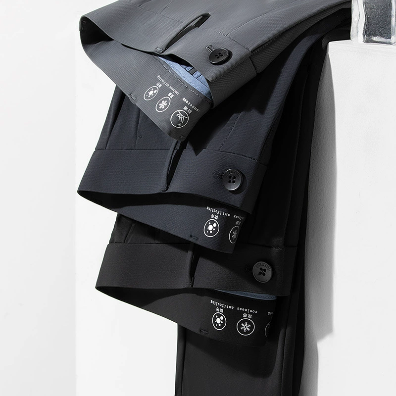 Летние новые мужские повседневные брюки Тонкие брюки 360 ° Ультра эластичные тонкие брюки для молодежи